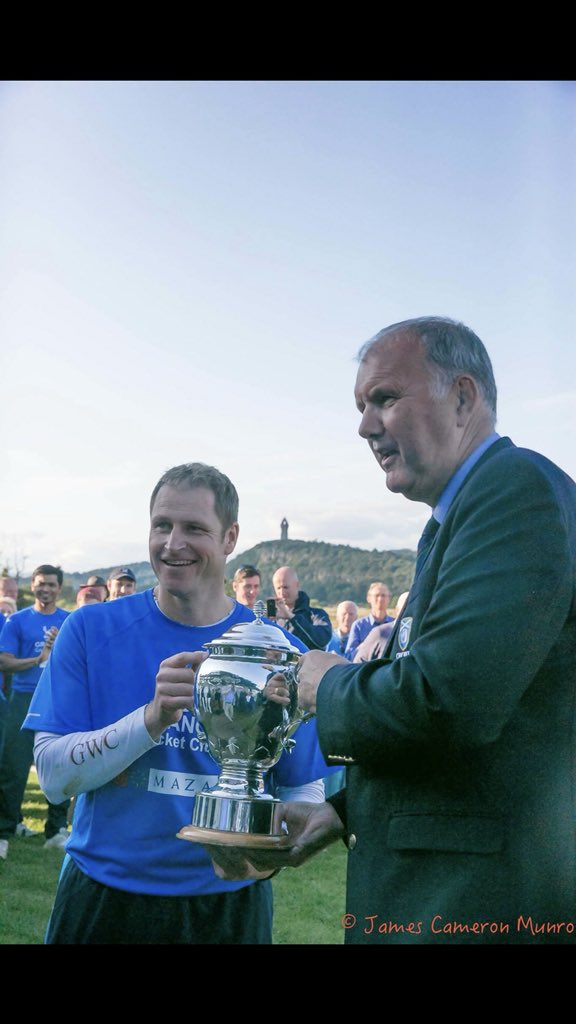 ScottyCricket's tweet photo. @MaccaPippa may have played his last home match for @GrangeCC but will be looking for a worthwhile swan song at @Cricketarbroath on Sunday v @FerguslieCC Here he is in #CupWinning celebrations #2014 @flanners_man88 @GeorgeMunsey @G_HMedia @jperry_cricket https://t.co/7rKeP2Ms7w