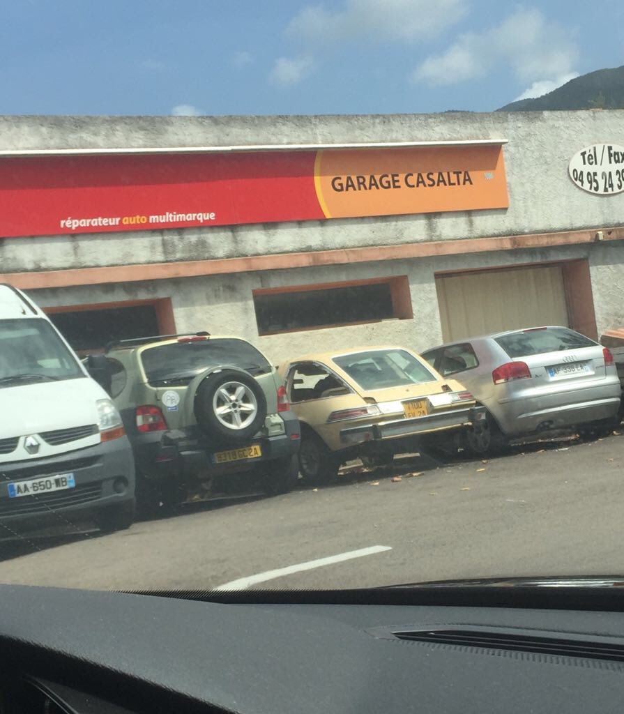 OctaneJames's tweet photo. One for the “how on earth did it wind up there?” department. Spotted in a tiny village half way up a mountain in Corsica and on local plates. https://t.co/WWD1mF9lZ0