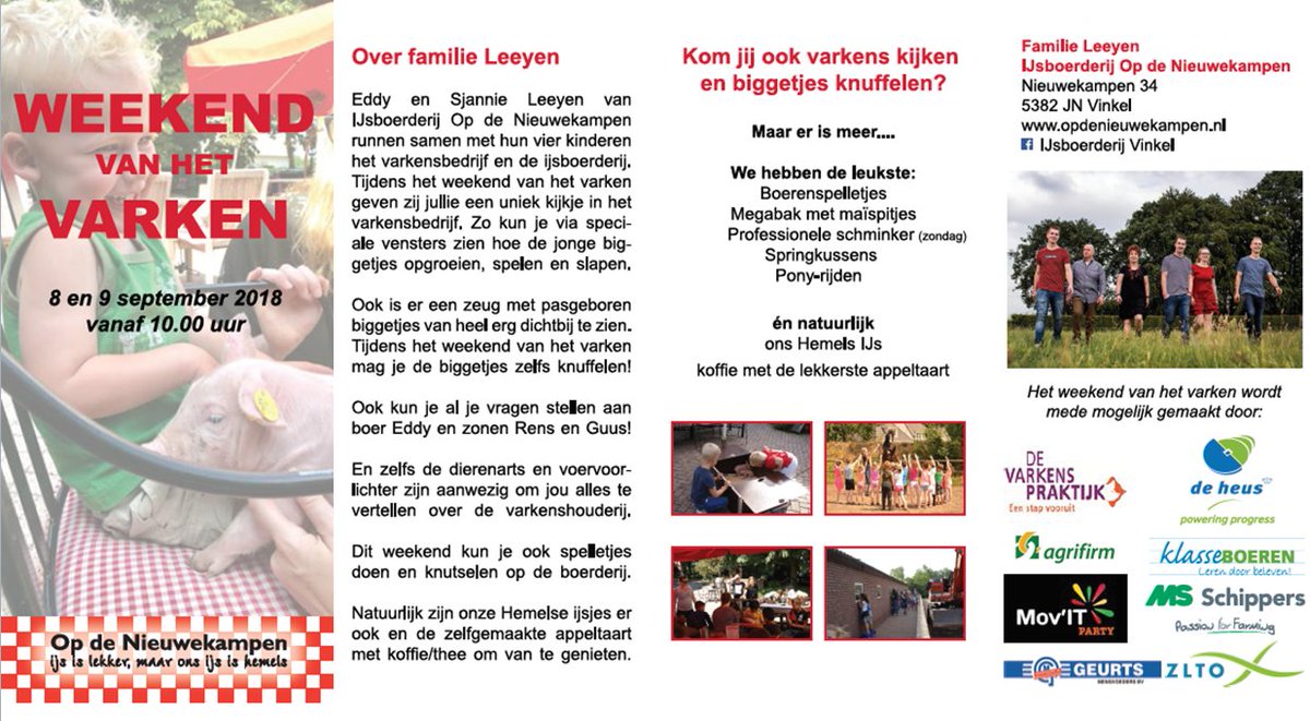 8 en 9 september is het weer zo ver! Het weekend van her varken! Kom een kijkje nemen bij Eddy en Sjannie Leeyen in Vinkel. #weekendvanhetvarken
