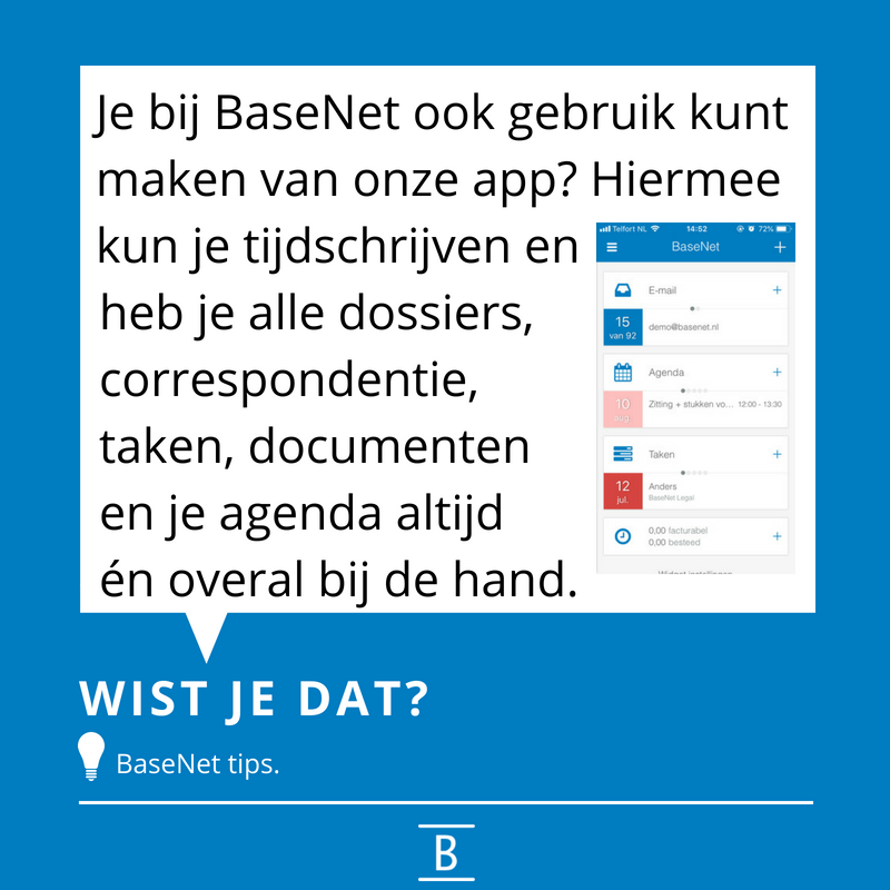 BaseNet_BE's tweet photo. 💡Met de BaseNet App ben je altijd én overal online!📱👌. #BaseNet #software #online #App #advocatuur #law #rechten #juridisch #advocaten #lawyers https://t.co/jaOEKHETO3