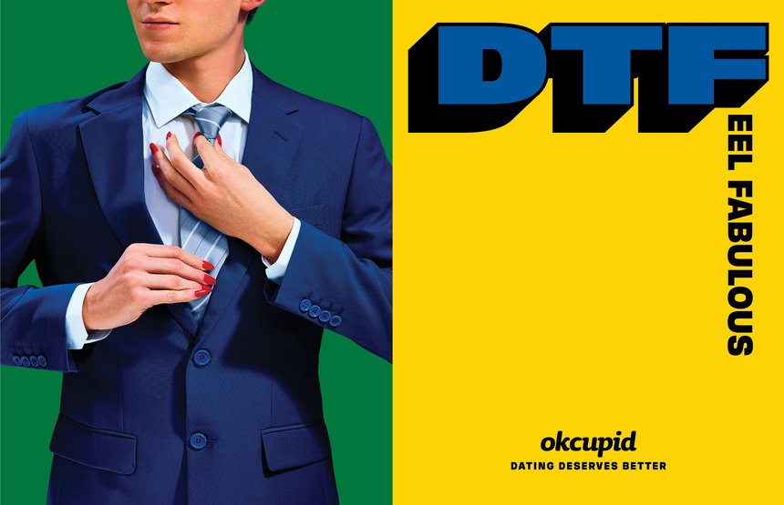 dandad's tweet photo. .@okcupid &amp; @WiedenKennedy's fun, bright, and Pencil winning DTF campaign empowered people to redefine just what the 'F' in 'DTF' stands for. The work is continuation of the brand's mission to focus more on substance than selfies when it comes to dating. ->https://t.co/LGz7JZgx1T https://t.co/ggFJJnxpnH