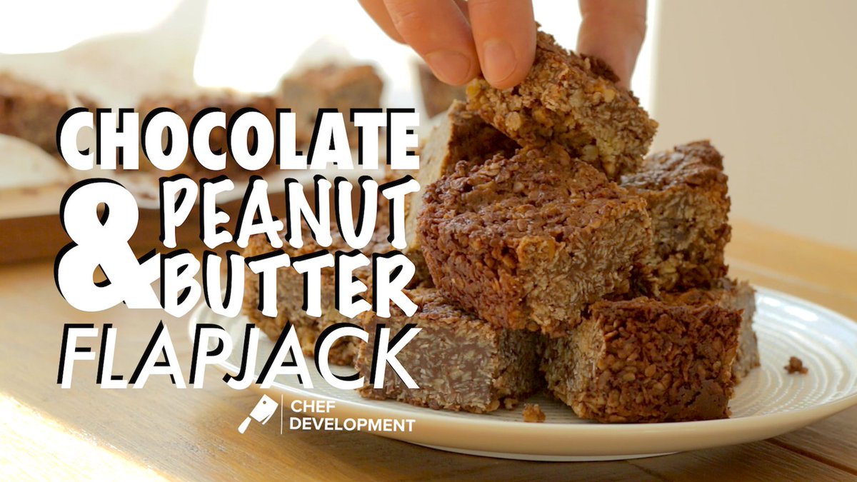 ChefDevelopment's tweet image. Check out these Chocolate &amp;amp; Peanut Butter Flapjacks 🍫🥜

Could there be a better #BankHolidayMonday treat? In the run up to the #GBBO2018 

youtu.be/lRDBhYm_tY0 

@YouTube #MondayMotivation #chocolate #peanutbutter