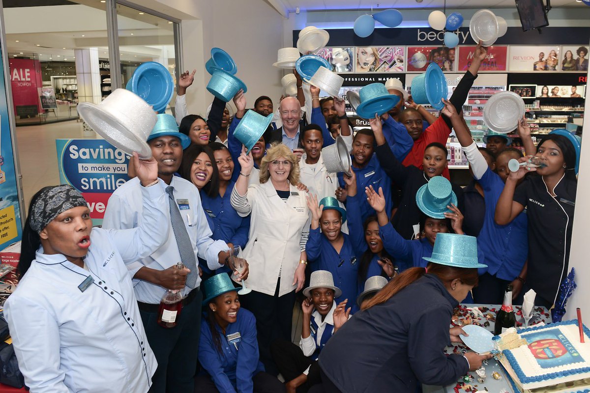 Clicks_SA's tweet photo. Mathapelo Kotsi, enjoying her prize as one of the winners of the free shopping baskets in the Clicks 50th birthday celebrations at Clicks Cresta! #50YearsOfValue #FeelGood https://t.co/yRVBULTeyu