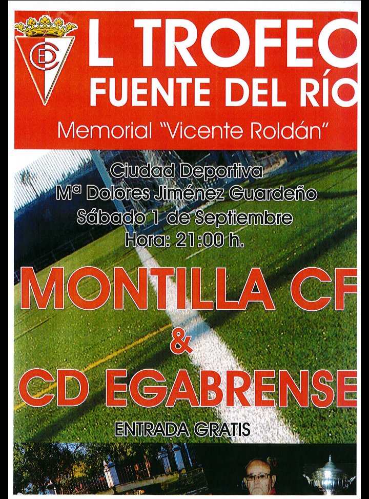 50 Trofeo Fuente del Rio, sabado 1 de Septiembre a las 21'00h en la Ciudad Deportiva