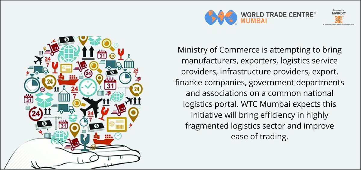 WTCMumbaiIndia's tweet photo. @CimGOI is attempting to bring #manufacturers,#exporters #logistics-#infrastructureproviders #exportfinancecompanies #governmentdepartments&amp; associations on #nationallogisticsportal.#WTCMumbai expects this initiative will bring #efficiencyinlogisticssector &amp; #improveeaseoftrading https://t.co/x5zI3W7I1p