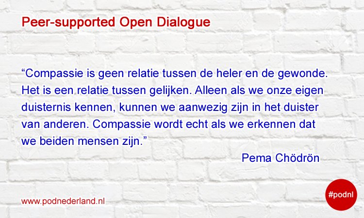 Boeddhistisch docent, auteur, non en moeder Pema Chödrön over compassie
(ook geciteerd door POD-trainer <a href="/MindfulRussell/">Russell Razzaque</a> in zijn boek Helderheid in Chaos)
herstelondersteuning.nl/literatuur/#he… 
#podnl #opendialogue #compassion #simplebutnoteasy