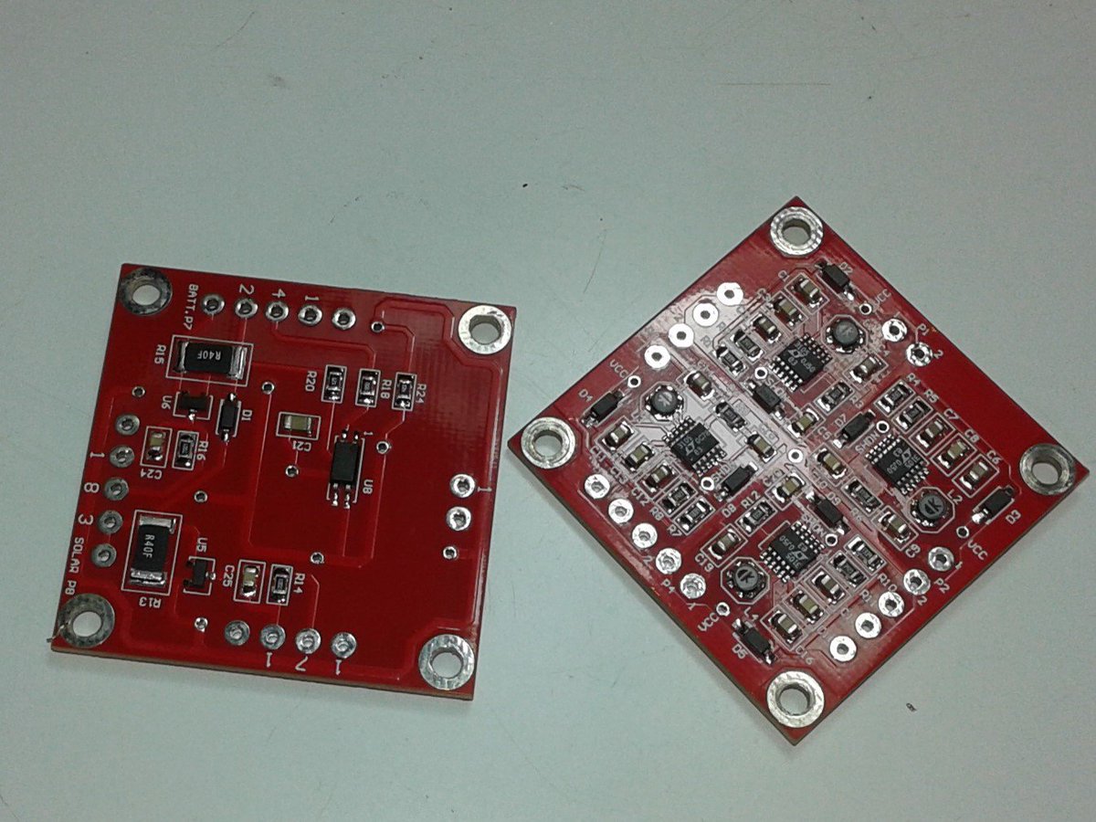 diysatellite's tweet photo. An MPPT board for our little #arduino #pocketqube #arduiqube. We see at the #UNOOSA 🇺🇳 symposium of small satellites 🛰️in #Natal Brazil 🇧🇷in September. https://t.co/fJxkJ7qTVX