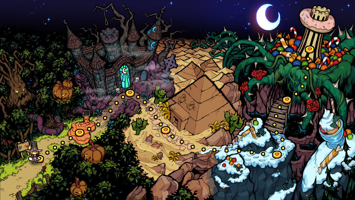 LumenSection's tweet photo. Currently working on a world map and a save system. #madewithunity #Livestream #Twitch #indiegame #gamedev #videogame #painting #screenshot #tigsource #game #citrouille #arcade #witch #halloween #animation #HD #retro https://t.co/HPHRGewUpu