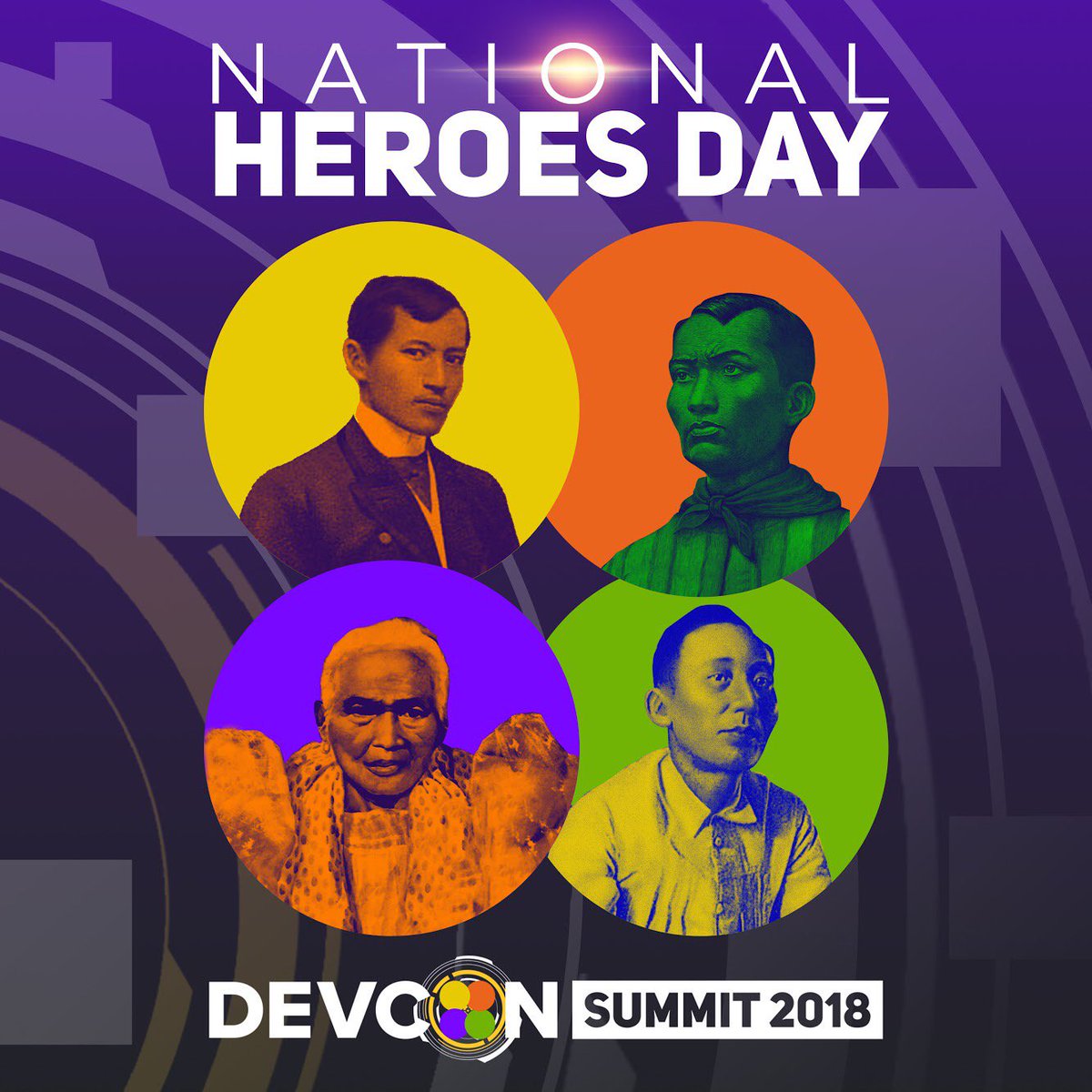 DEVCONPH's tweet photo. In celebration of the lives of our Filipino Heroes, let us all recognize their contributions for the freedom of the Philippines.
Join us on the upcoming Biggest Developer Conference in the Philippines. See you at #DevConSummit2018! Visit us at https://t.co/t1rO1Y8nwY https://t.co/kagvk4Kc0V
