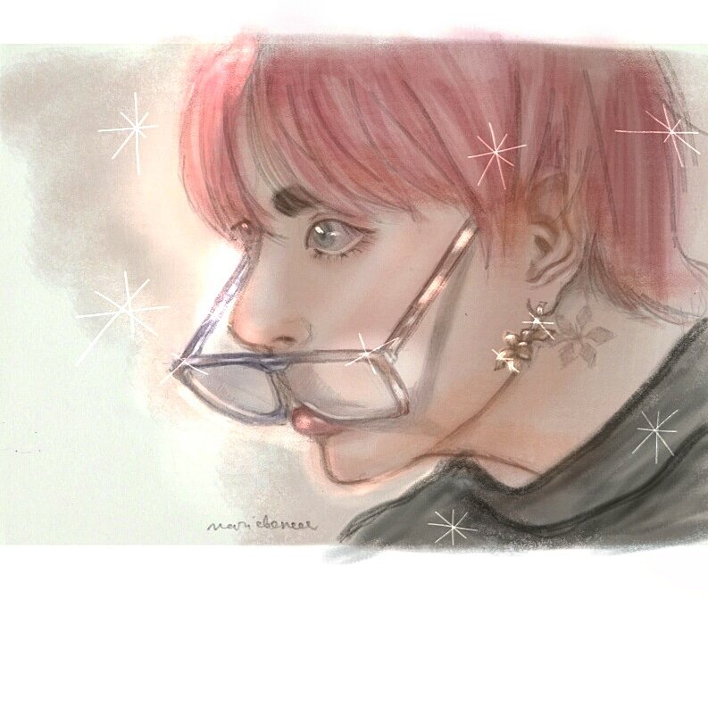 mariebeneee's tweet photo. Our precious one🐯 @BTS_twt #btsfanart thank you @_nuna_V for such a beautiful photo 😍😍😍 https://t.co/zVBkdcslFe