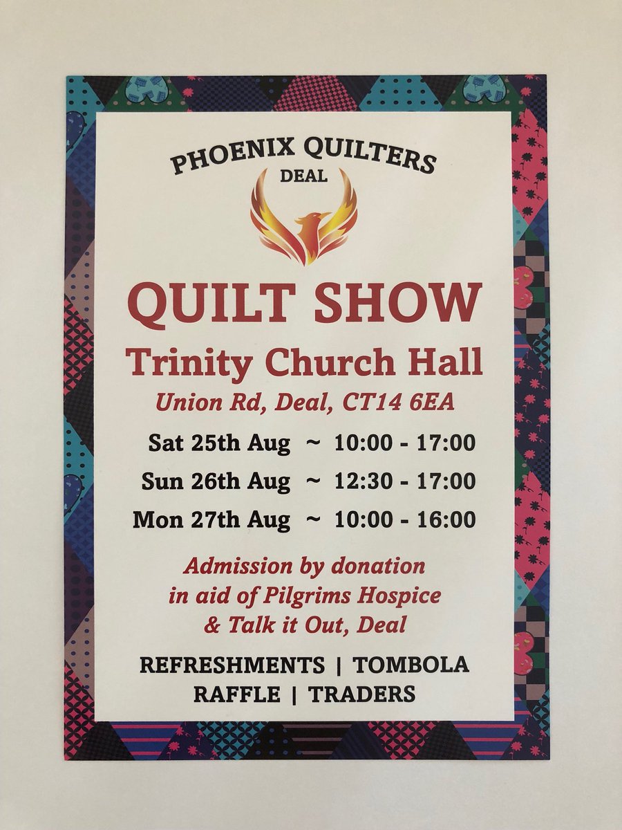 Lovely to see so many of you at our #Quilt Show! Last day today and big draw approx 4pm. Do come along! 
#Deal #Kent #BankHolidayWeekend