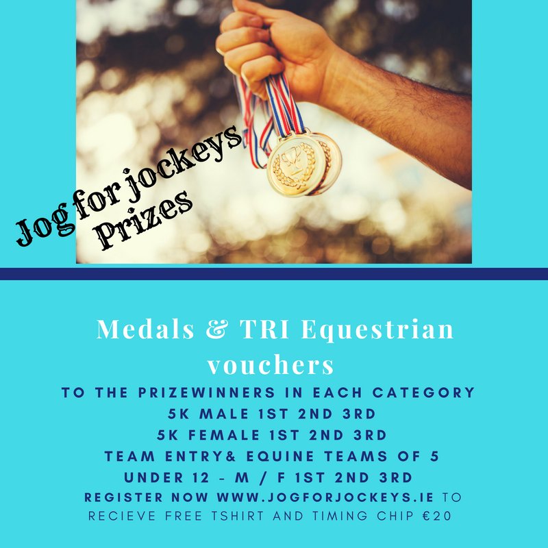 Jog for Jockeys (@jogforjockeys) on Twitter photo Prize categories this year will include engraved <a href="/InjuredJockeys/">IRISH INJURED JOCKEYS</a> medals and <a href="/triequestrian1/">TRI Equestrian</a> vouchers for the prizewinners in each category, remember to receive your free <a href="/JogforJockeys/">Jog for Jockeys</a> t-shirt register now at jogforjockeys.ie before there all swiped up !!! #oneweekleft Prize categories this year will include engraved <a href="/InjuredJockeys/">IRISH INJURED JOCKEYS</a> medals and <a href="/triequestrian1/">TRI Equestrian</a> vouchers for the prizewinners in each category, remember to receive your free <a href="/JogforJockeys/">Jog for Jockeys</a> t-shirt register now at jogforjockeys.ie before there all swiped up !!! #oneweekleft