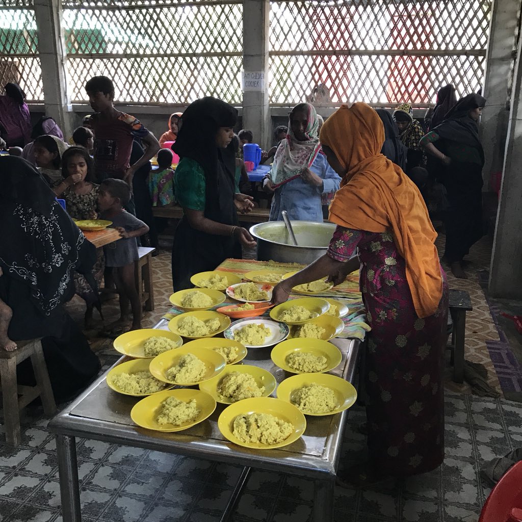 nipingangadhar's tweet photo. Pic1: #ThisDayLastYear Over #800 #RohingyaRefugees who managed to survive the violence had their #firstmeal in days at our Kutupalong EmoP centre. It marked the start of #RohingyaResponse by my #ActionHeroes @ACFBangladesh.  Pic2: #Today 2000+ vulnerable refugees were fed here! https://t.co/tdaHJdgObb