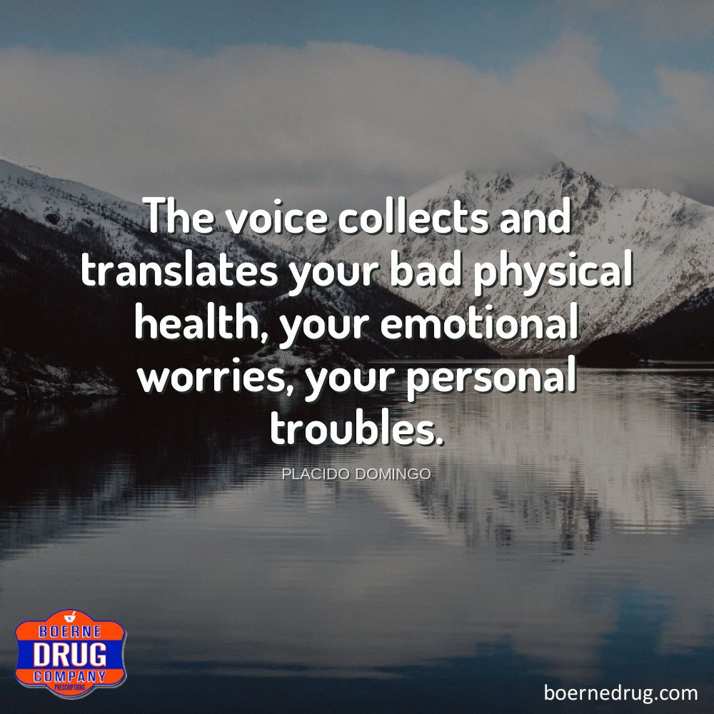 BoerneDrug's tweet photo. The voice collects and translates your bad physical health, your emotional worries, your personal troubles. - Placido Domingo

#healthy #pharmacist #texaspharmacy #pharmacy #boernedrug #medicationmanagement #medicationtherapymanagement #cbdoilhealth #compoundingpharmacist https://t.co/fmAQzwYqC1