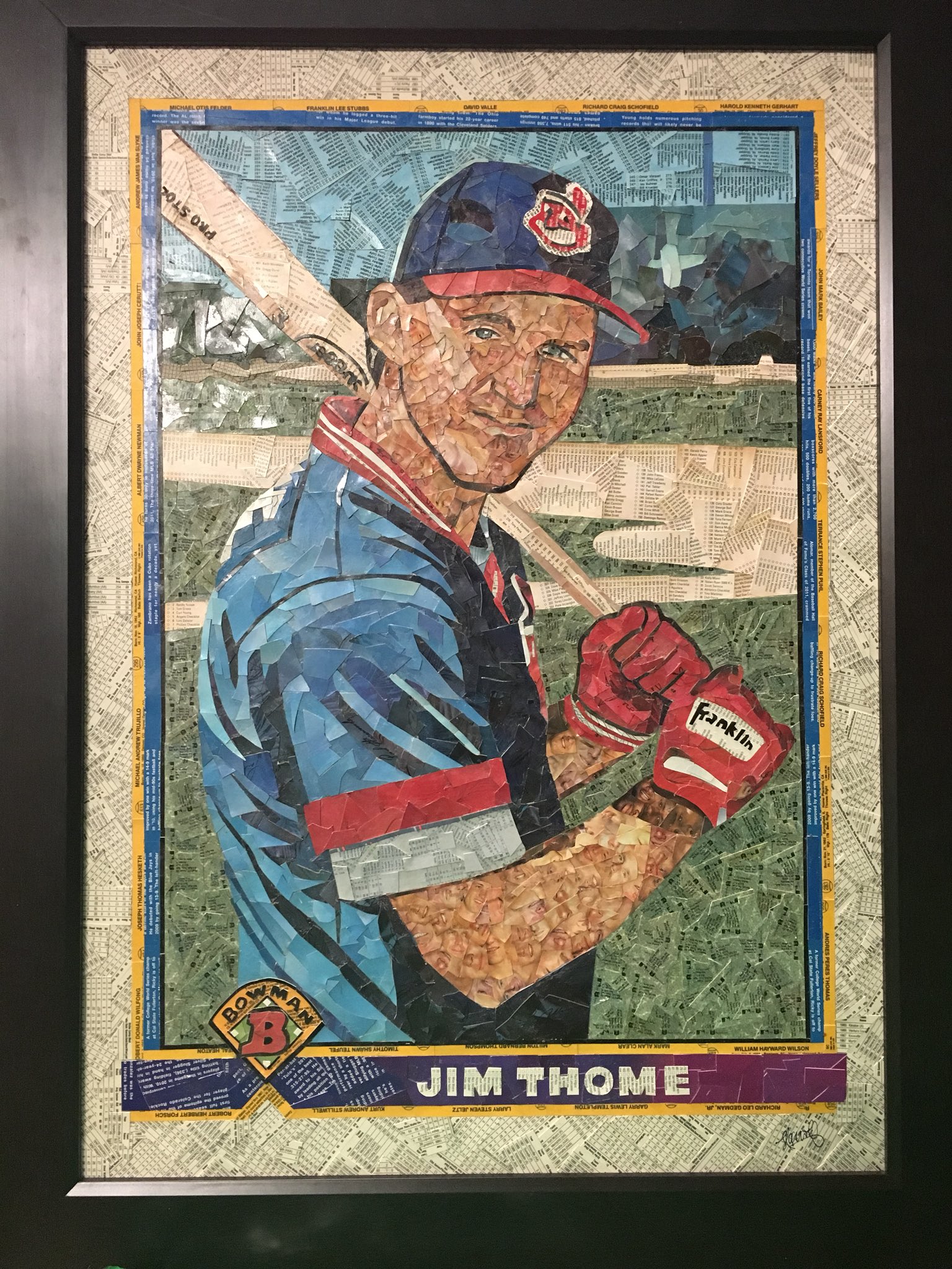 Happy 48th Birthday, Jim Thome! Here is his 1991 Bowman RC, made from cut common baseball cards. 