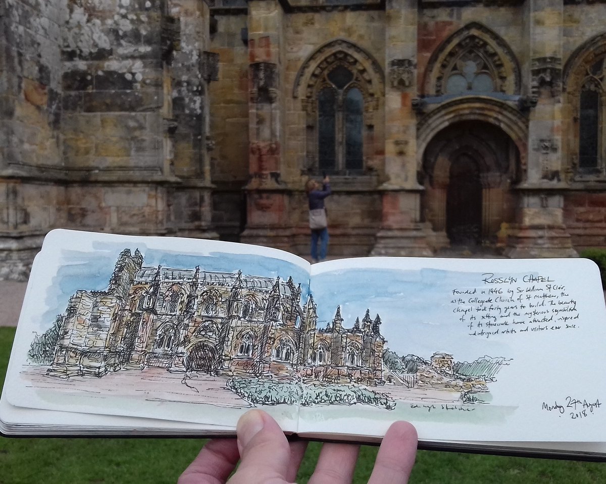 Sketching @Rosslynchapel today, such a beautiful building. Exciting news to come about a new Sketching Workshop at the Chapel this October :) #newlocations #loveedinburgh #usk #stunninglocations #history #creative #getcreative #drawmore