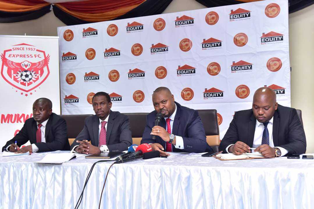 UgEquityBank's tweet image. @ExpressFCUganda Chairman Mr. Kiryowa Kiwanuka and Equity Bank Uganda’s Executive Director, Mr. Anthony Kituuka addressing Journalists during the partnership where the Bank also unveiled the digital card dubbed ‘Equity Express card’ #EquityExpressCard
