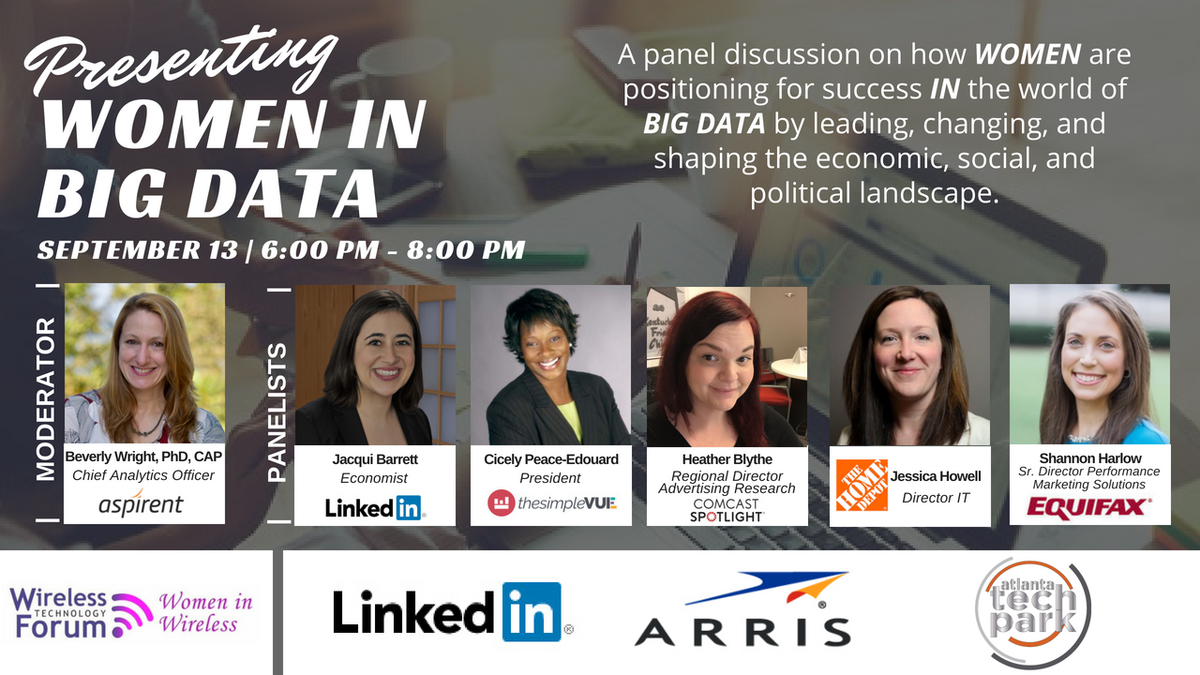 We're discussing #BigData at our Sept. 13 #event <a href="/107ATP/">Atlanta Tech Park</a> and we hope your can join in with our awesome line-up of panelist! #WomenInWireless #WomenInBigData #WirelessWomen #ATL  wirelesstechnologyforum.org/women-in-wirel…