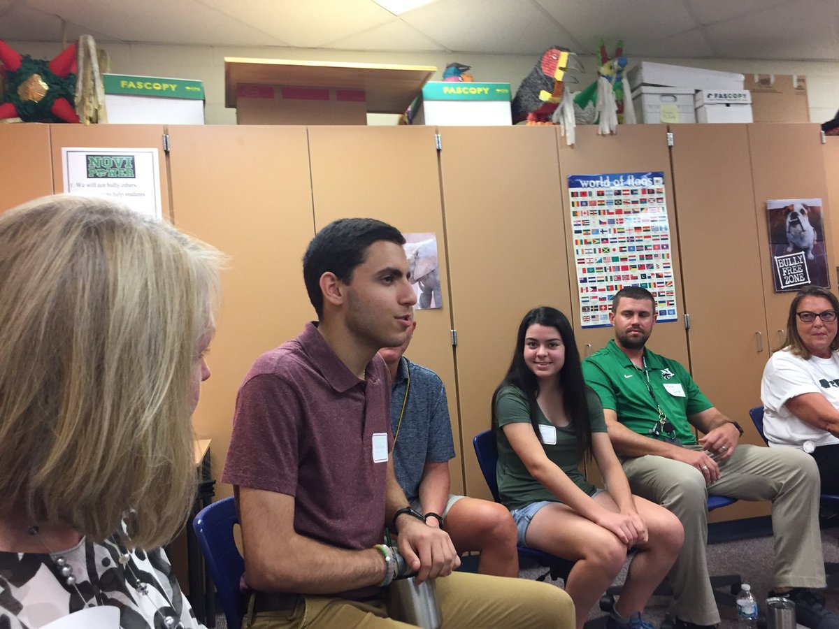 NCSD's tweet photo. #studentdialogues show teachers and administrators how different teaching environments impact students #Impact18 💚 #NoviPride https://t.co/54yQgErvSk