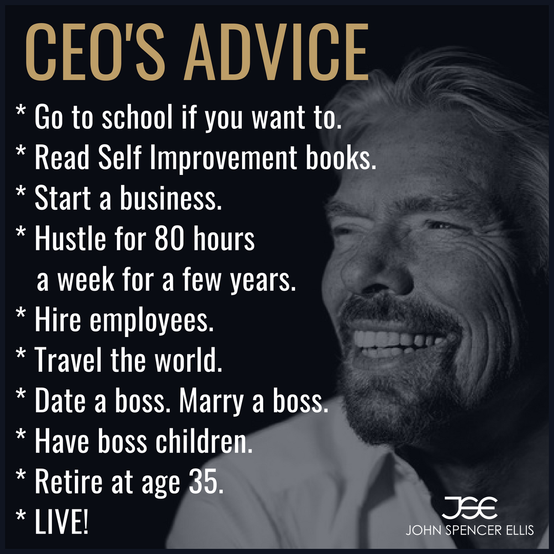 jsesuccesscoach's tweet image. --&amp;gt;&amp;gt; Swipe left to see the difference between a CEO&apos;s advice and the advice we hear from society. Do you think this is accurate?
JohnSpencerEllis.com
#entrepreneurcoach #ceoadvice #ceo #businessowner #millionairehabits #ceohabits