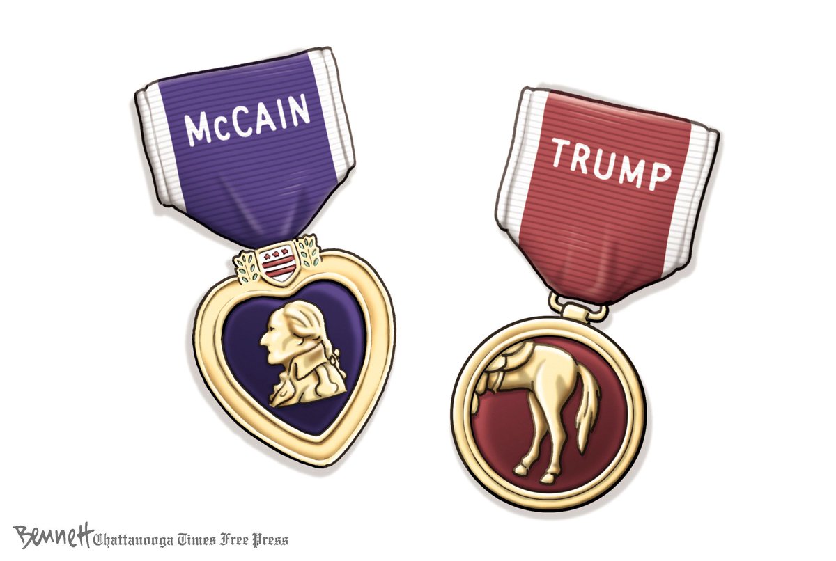 BennettCartoons's tweet photo. I drew this cartoon in July of 2015. Sadly, it seems even more accurate today. #JohnMcCain #DonaldTrump https://t.co/O9JAfYxbcI