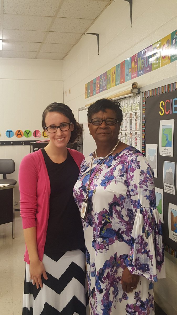 GastonSchoolsHR's tweet photo. Ms. Taylor's 1st day of school. Mrs. Whitworth's 39th first day of school. #GCSHR #GCSfirstday #firstdayofschool https://t.co/0FYc2BHa0H
