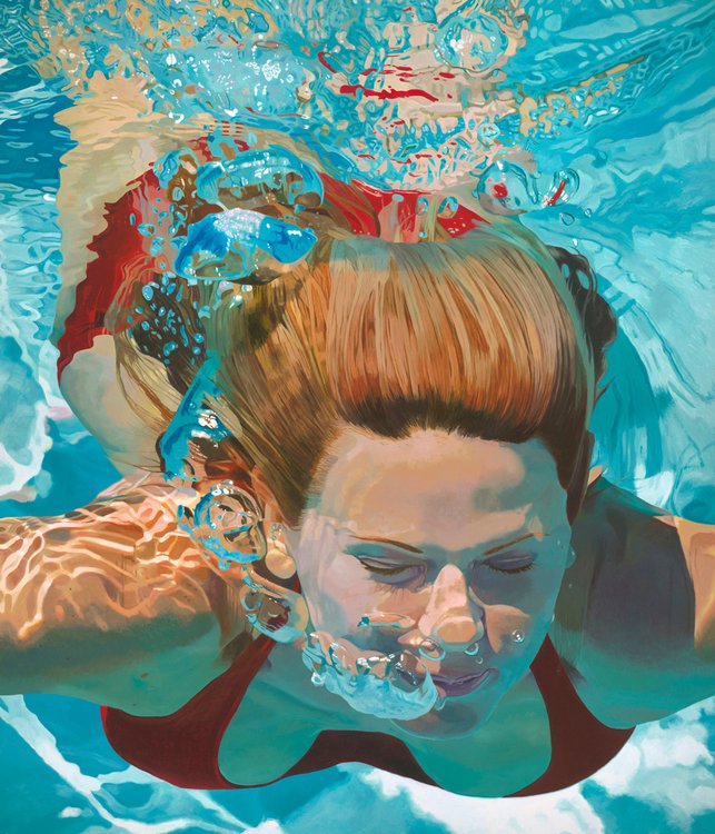 CAFRichardson's tweet image. Jeannie Maddox paints large photorealistic oil canvases of swimmers and urban scenes based on her own photographs. Jeannie first showed at Cottonwood Art Festival in 2008. #CottonwoodArtFest is a semi-annual event in Richardson, TX. Free admission. ow.ly/1G1330lxT4s
