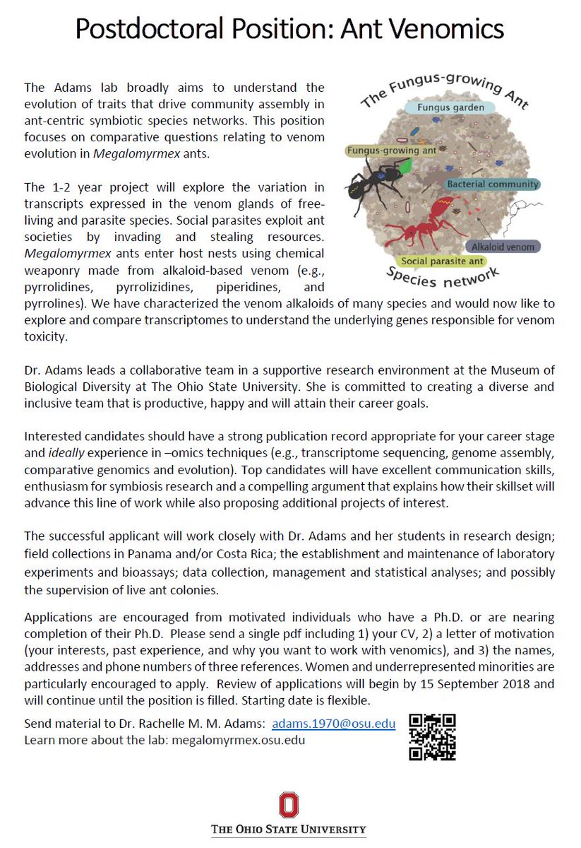 Megalomyrmex's tweet photo. I'm looking for a postdoc in Ant Venomics! Please retweet! https://t.co/y3S5Qzile2