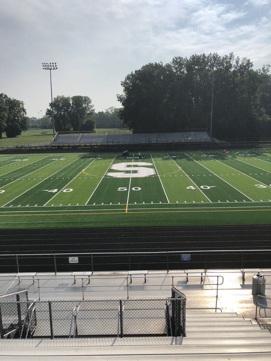 startspartans's tweet photo. Finishing touches being put on the new field. https://t.co/xpwVpFn0IW