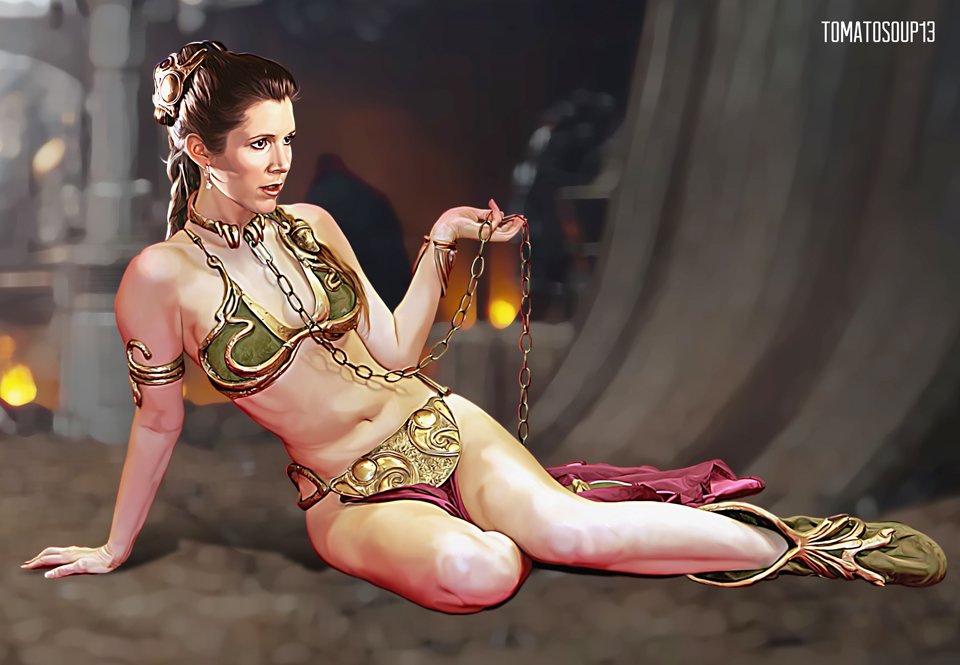 My digital painting 'Slave Leia - Carrie Fisher'. 