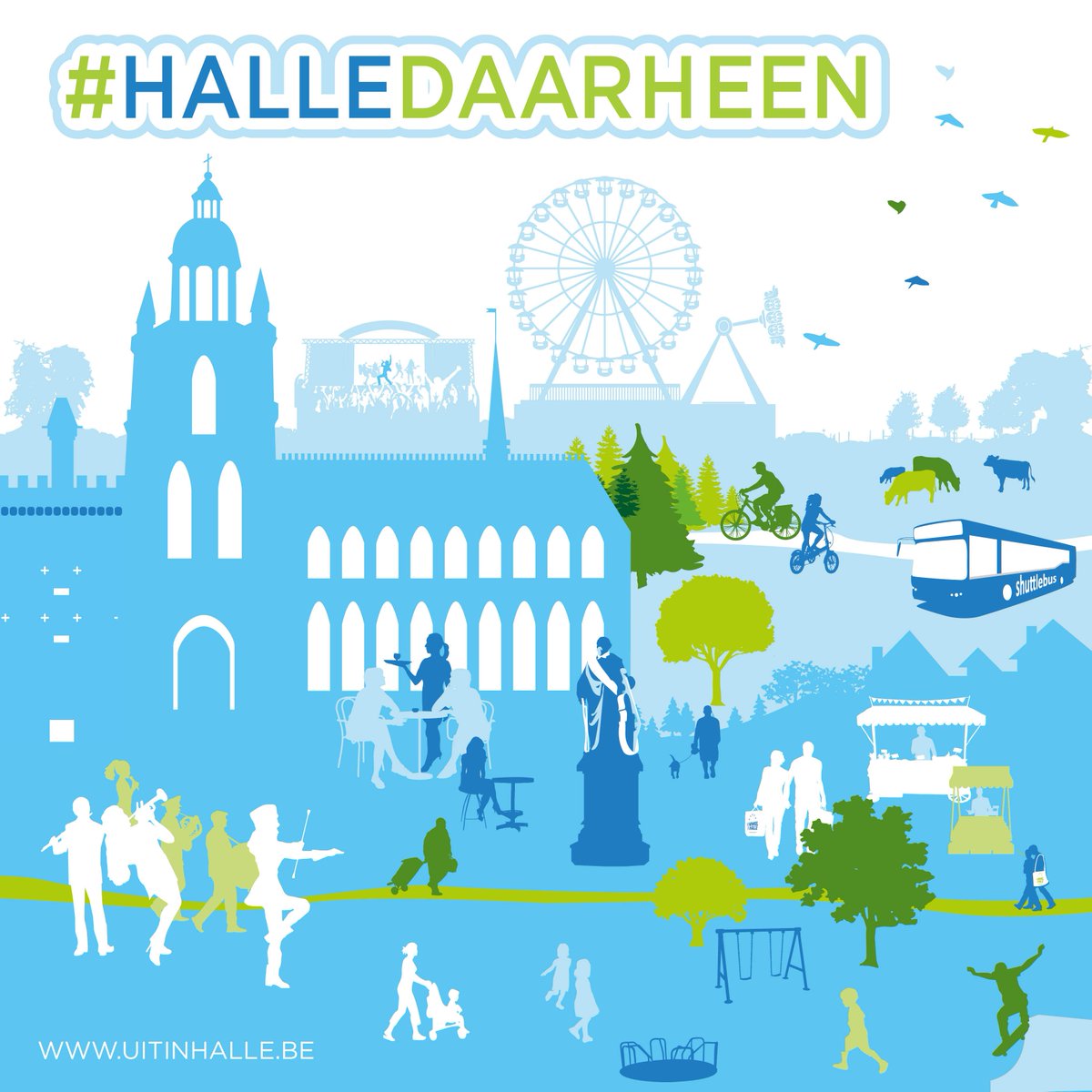 Heb jij de voorbije dagen of weken erg genoten van Halle of van één of andere amusante happening in onze stad? Deel dit fijne moment voortaan met de rest van de wereld op Instagram of Facebook met de hashtag #HalleDaarheen .