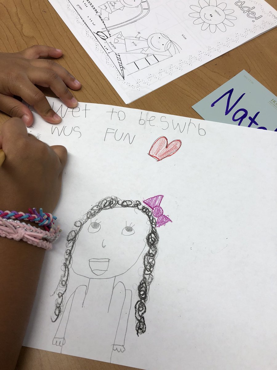 First day, 9:00 a.m. and our first graders are writing!!!! This school year is going to be amazing!!   #allinwolfpack <a href="/CyFairISD/">Cypress-Fairbanks ISD</a>