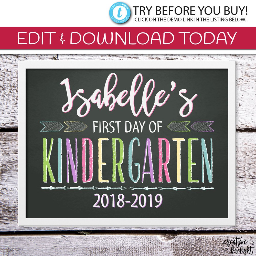 CreateFirelight's tweet image. Everything is Editable! Any Year! First Day of School Printable Sign | 8 x 10 Edit &amp;amp; Print First Day of Kindergarten | Chalkboard etsy.me/2wpHOHl #firstdaysign #firstdayofschool #schoolsign #printablesign