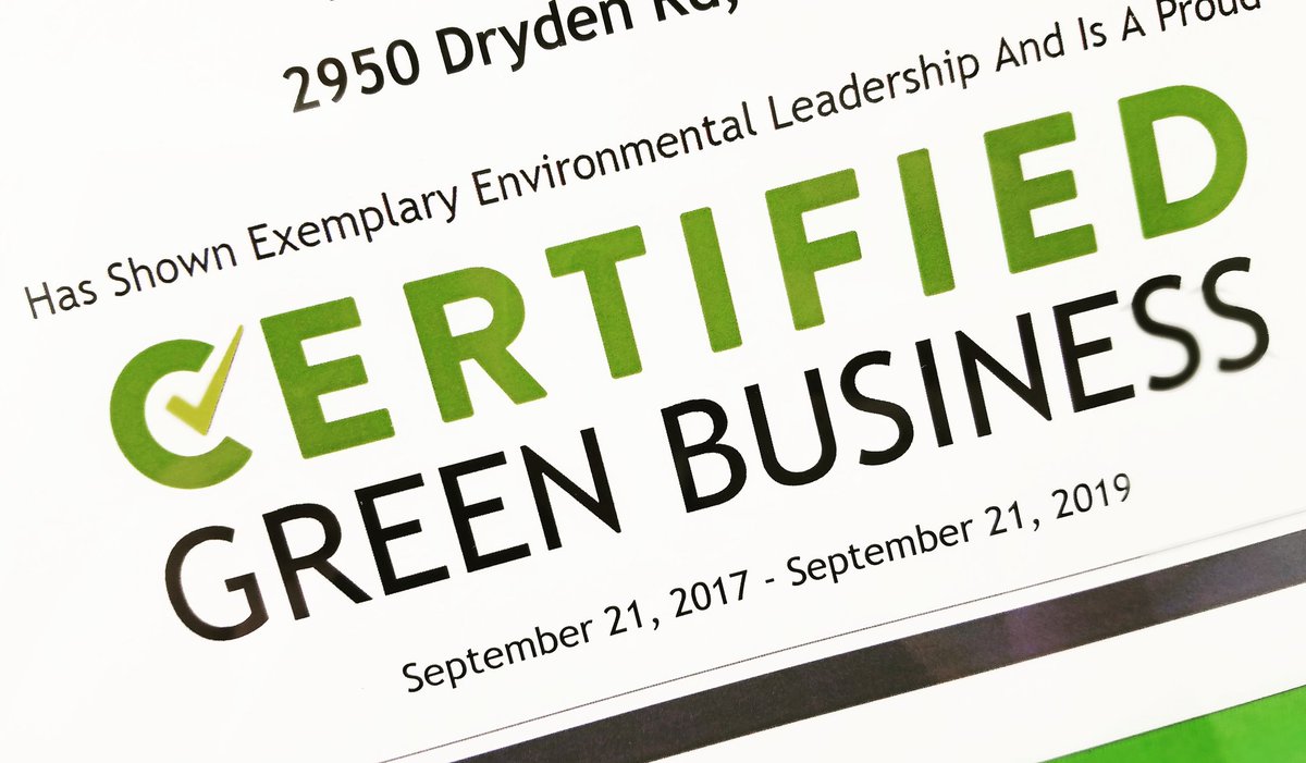 GoGreenSpeed's tweet photo. We're a Certified Green Business through @drgchange!!  We have the products that can help your business Go Green, too!  #gogreen #byochange #bethechange https://t.co/5wPvcgxjGd