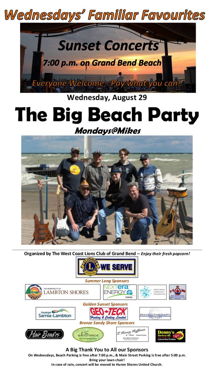 AldersonMary's tweet photo. Last concert: Monday@Mikes this Wednesday@theBeach! Please retweet.
@LambtonShores @OntSouthwest @SWOTourism @onwestcoast @Grand_Bend @TourismLambton @MayorWeber @CountyofLambton @LambtonWarden @LizWelsh65 @GBbeach_LS @BendStage @GrandBendLife https://t.co/flzQRas43s