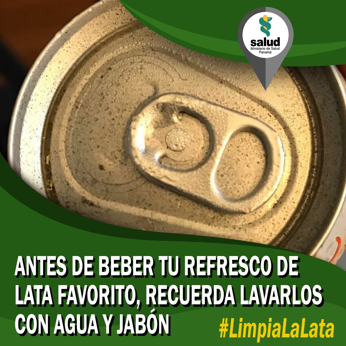 MINSAPma's tweet photo. Recuerda limpiar la superficie de apertura con agua y jabón: no basta con pasar un paño; también puede valer algún tipo de líquido desinfectante y luego algo de agua para eliminar los restos de líquido #LimpiaLaLata https://t.co/4GFR4foR76