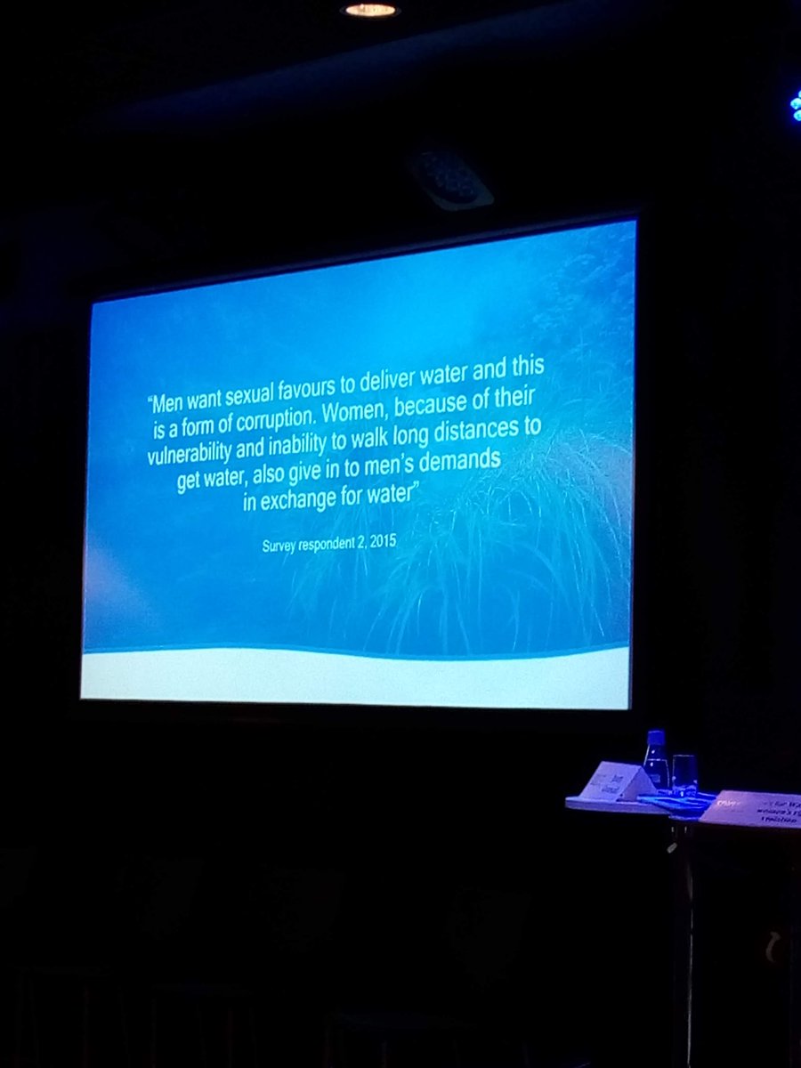 #WWWeek #sexstortion #corruption #SDG We need more empirical data on the impact of sex-related corruption in the #water sector @siwi_water Cases from #colombia and #SouthAfrica