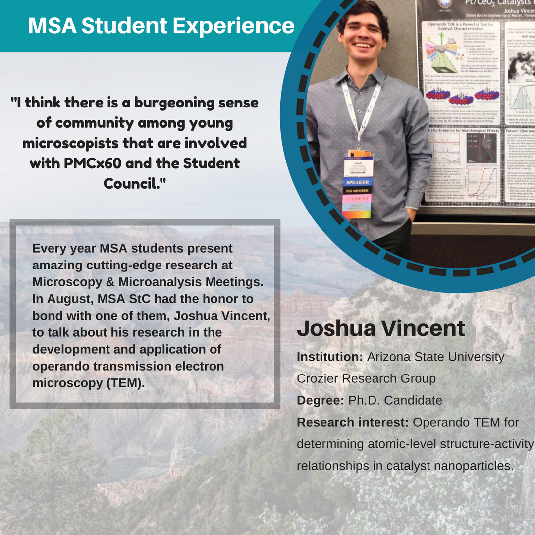 MSAStudent's tweet photo. At the #mm2018bal, #MSAStC had the pleasure to bond with one of the MSA students, Joshua Vincent, a Ph.D. Candidate from the Crozier Lab at Arizona State University. Check out the full Student Spotlight interview! https://t.co/Li42E87u4a