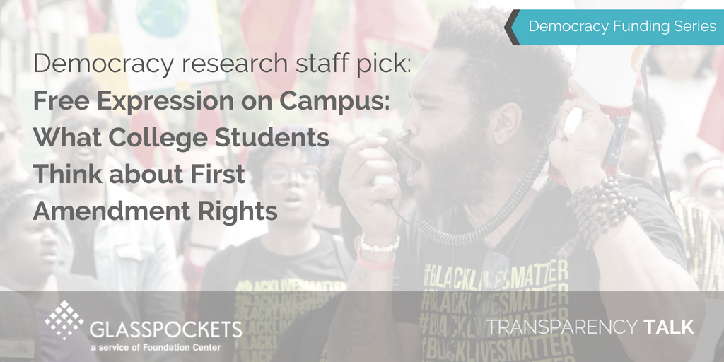 Glasspockets's tweet photo. As college students go #backtoschool, how is the political climate affecting their ability to speak & express themselves freely? See students’ perceptions on #FirstAmendment rights from Foundation research: https://t.co/7CCuKISSzM @knightfdn @ckochfoundation #StantonFoundation https://t.co/au2Vv36jos