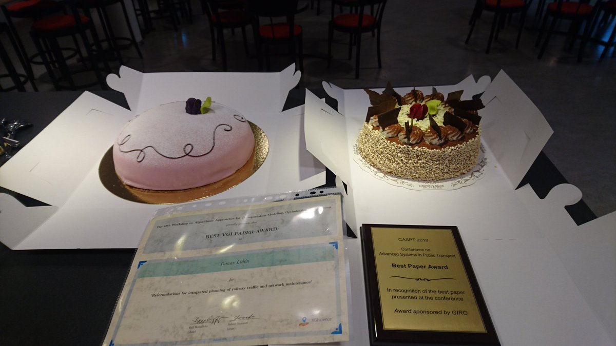 andpe41's tweet photo. The @liu_universitet research group on railway and public transport starts the new semester by celebrating 2 x Best Paper Award. Lidén (@TomasLidenW) at the #ATMOS conference in Helsinki and Ljunggren et al at the #CASPT conference in Brisbane. https://t.co/3POBdedEma