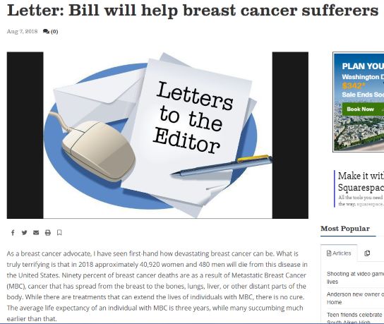 NBCCStopBC's tweet photo. NBCC Advocate @LisaAnnWheeler1 published LTEs in support of the #MBCACA. Join NBCC advocates who are taking action in support of the Metastatic Breast Cancer Access to Care Act #MBCACA #NBCContheHill
https://t.co/OVTvaueIYU https://t.co/3qyFMor34a