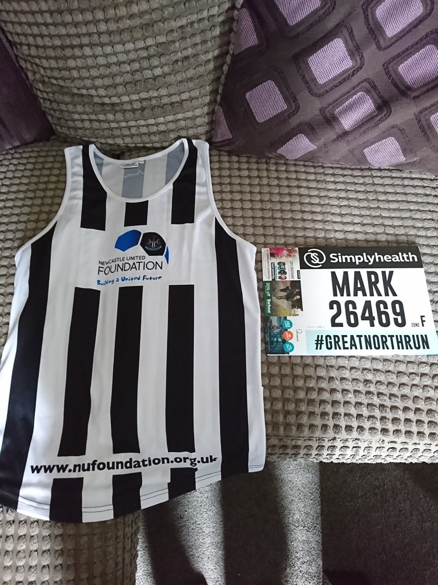 Binaryninja79's tweet photo. I've got my running top and number for the Great North Run 😁 please can you help me out and donate whatever you can to this great cause. Thanks! https://t.co/IazLEvWErs @NU_Foundation @Virgin #gnr2018 #virgingiving #donate #Running https://t.co/9pxwZwjODh