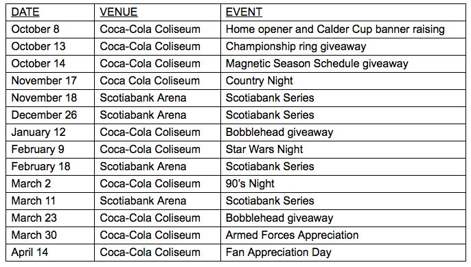 marlies promotion schedule torontomarlies