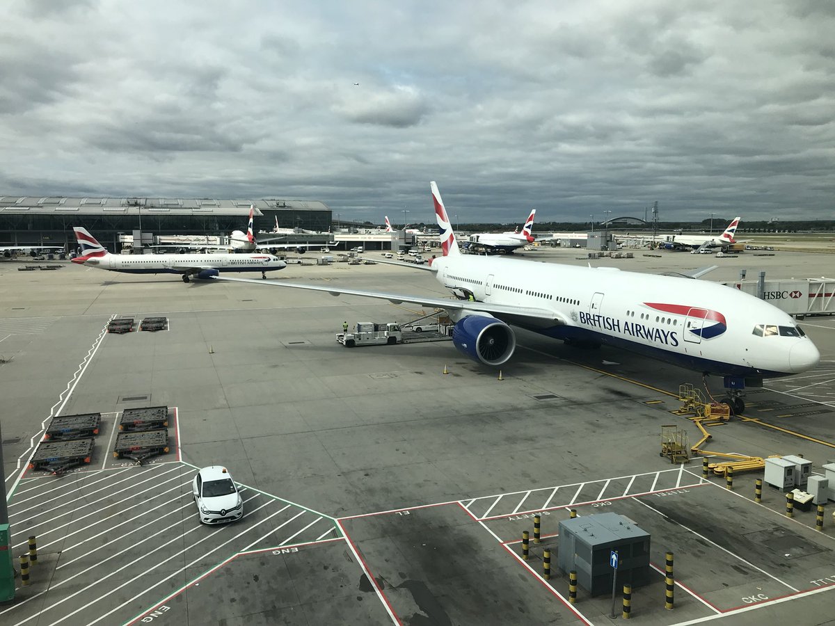 TodaysFlight's tweet photo. #BA460 from #LHR to #MAD was operated by a Boeing T7 today. Plenty of space, but no inflight entertainment due to licensing problems. Just a foretaste to what #Brexit will feel like? #avgeek https://t.co/QZNwBfFIj1