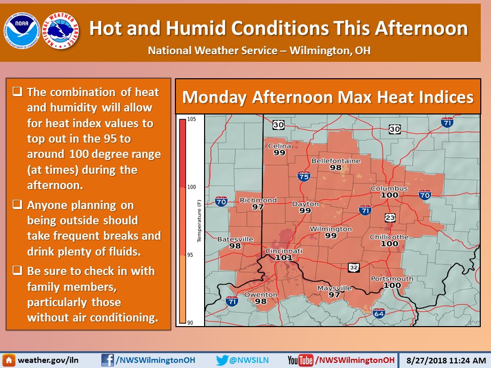 NWS Wilmington OH on Twitter "As expected, Monday is shaping up to be