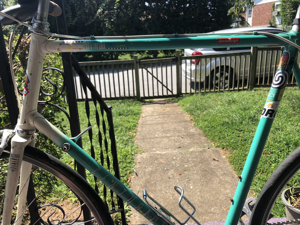 DCoulbourne's tweet image. Never finished my laptop restickering, here’s my bike #laravelstickercontest2018