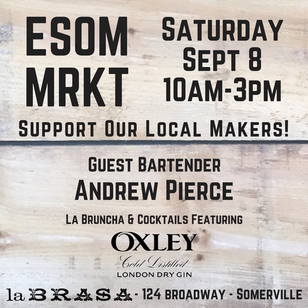 Our next #ESomMarket is happening 9/8! Come have some brunch and a cocktail to sip on while you do a little shopping and meet our amazing lineup of makers and vendors! <a href="/mmvk/">Marie von Kampen</a> <a href="/porcelainstone/">Porcelain and Stone</a> <a href="/yeiou/">权小受</a> @brownandcoconut <a href="/DOGEATCAKEBOS/">DOG EAT CAKE</a> #eatbrunchbuystuff
facebook.com/events/2063754…