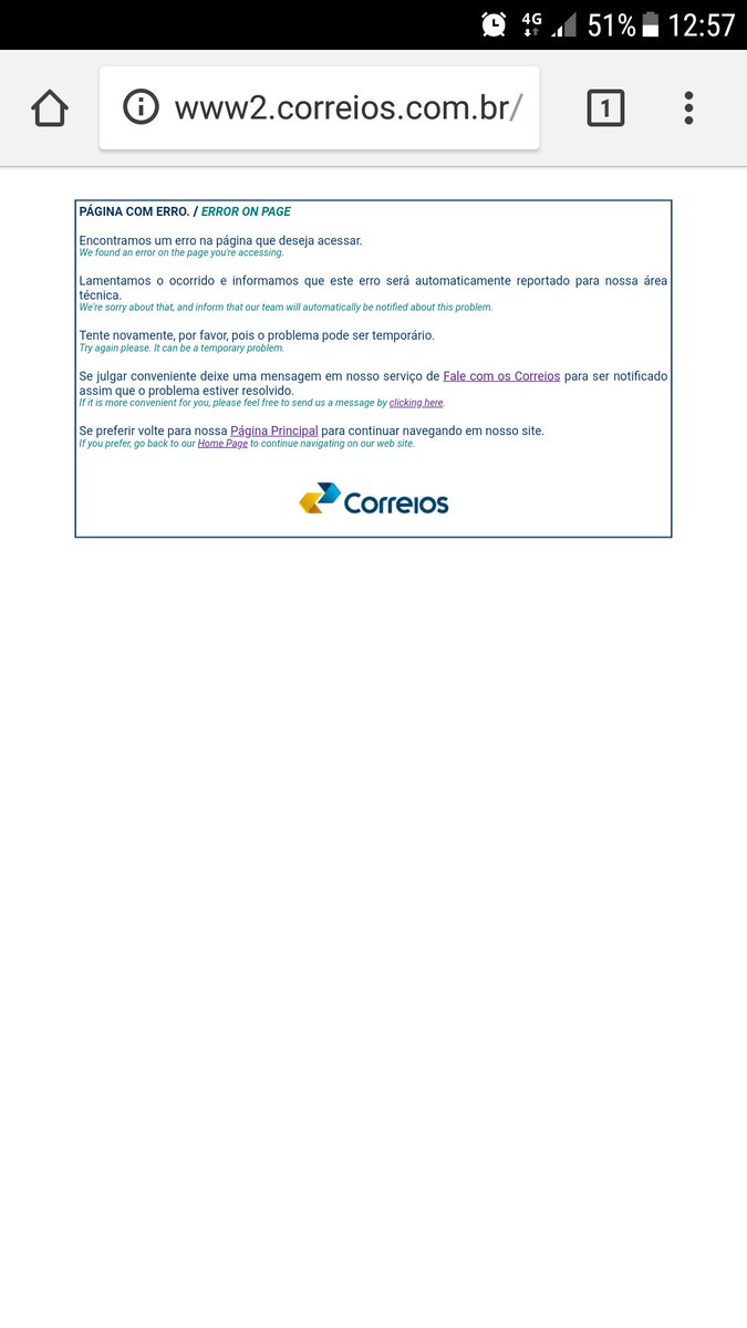 Você vai até o site do <a href="/CorreiosCorreio/">CorreiosRastreamento</a> para fazer uma reclamação e não da! Os indices de reclamações são baixos! Nunca funciona nada mesmo!