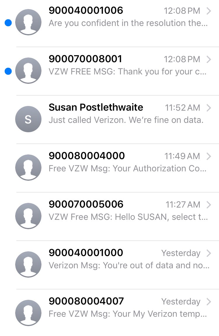 Hey @verizon — think you could send me a few more text messages yesterday &amp; today? Also, thx for telling me I’m out of data when I’m not.