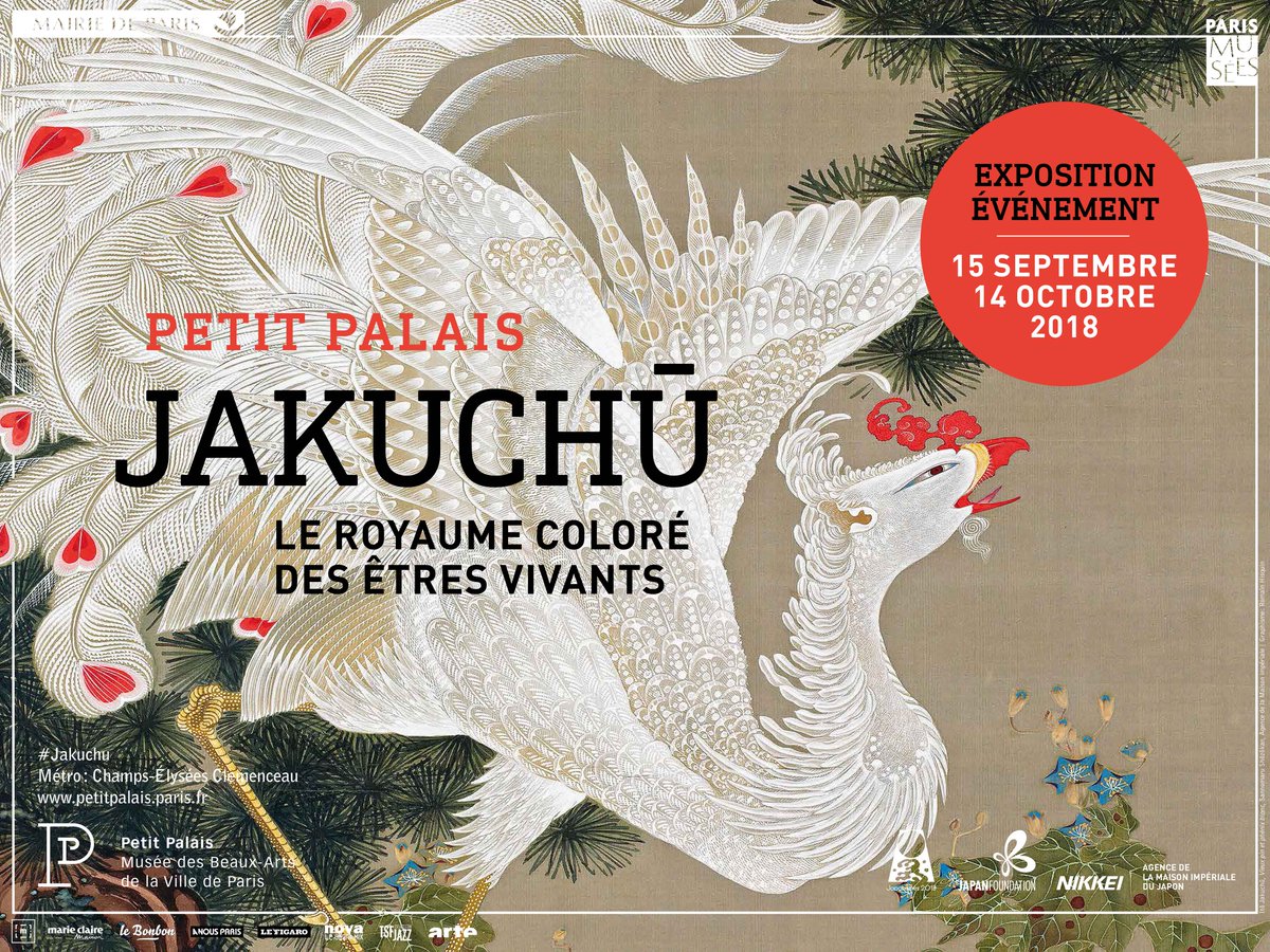 J-15 avant l'ouverture de l'exposition Jakuchu, Le Royaume coloré des êtres vivants au Petit Palais ! Exposition événement du 15 septembre au 14 octobre, ne la manquez pas ! #Jakuchu #Japonismes2018